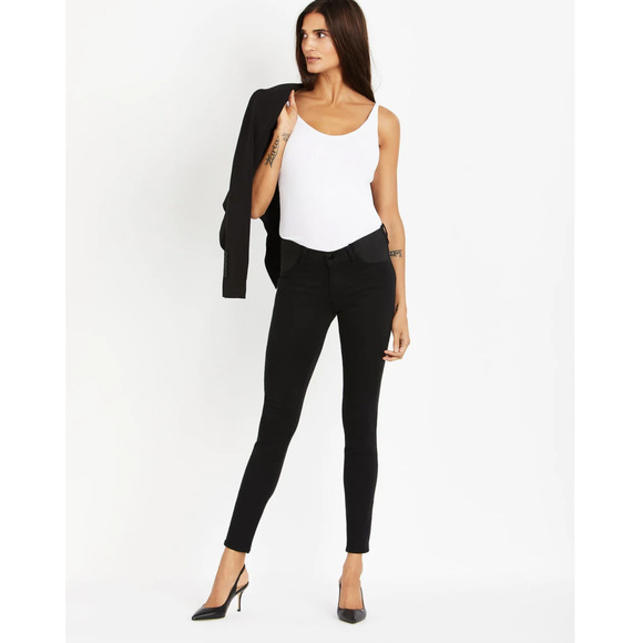 J Brand Denim - J Brand Mama J Super Skinny Side Panel Maternity Jeans 24 Black
